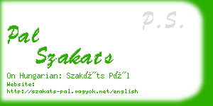 pal szakats business card